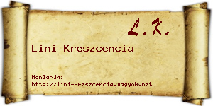 Lini Kreszcencia névjegykártya